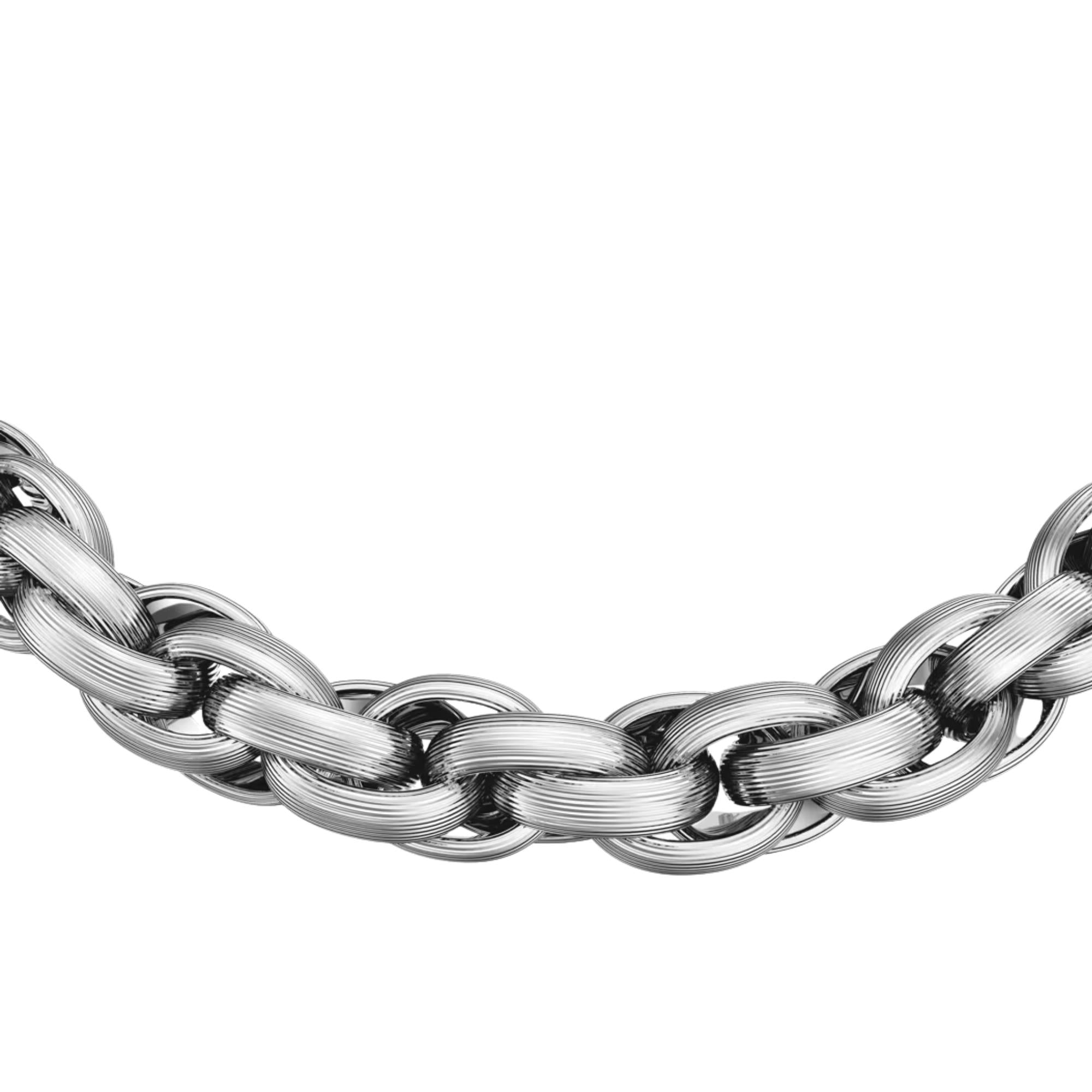Emporio Armani Iconic Trend Silver Steel Mens Chain Bracelet EGS3377040
