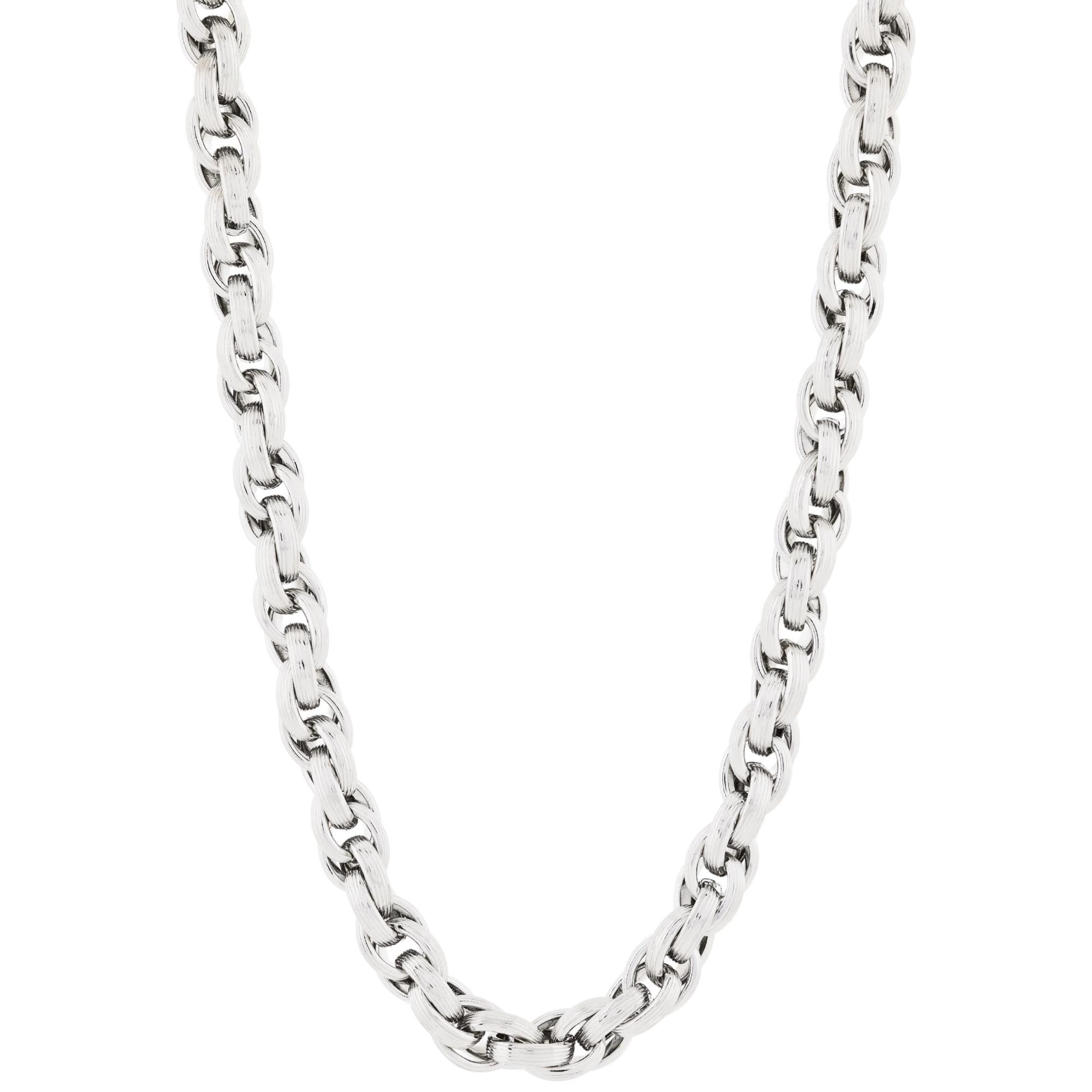 Emporio Armani Iconic Trend Silver Steel Mens Chain Necklace EGS3378040