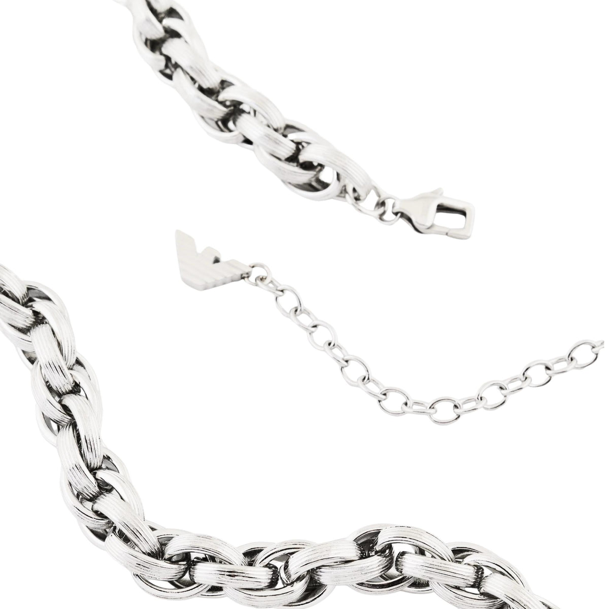 Emporio Armani Iconic Trend Silver Steel Mens Chain Necklace EGS3378040