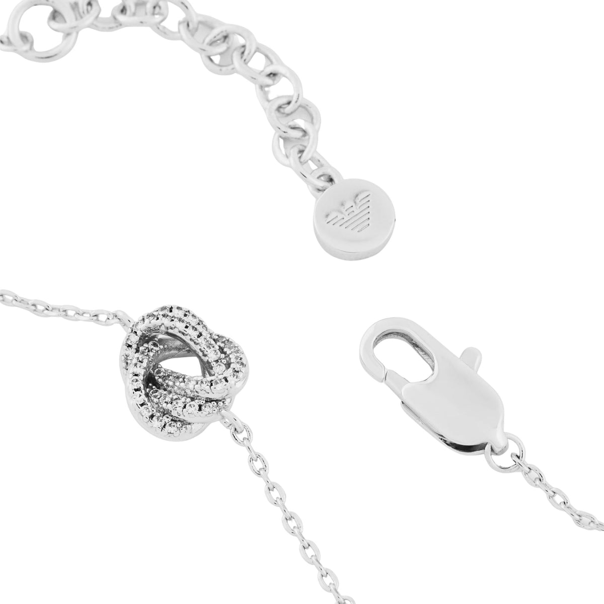 Emporio Armani Sentimental Silver Brass Ladies Station Bracelet EGS3422040