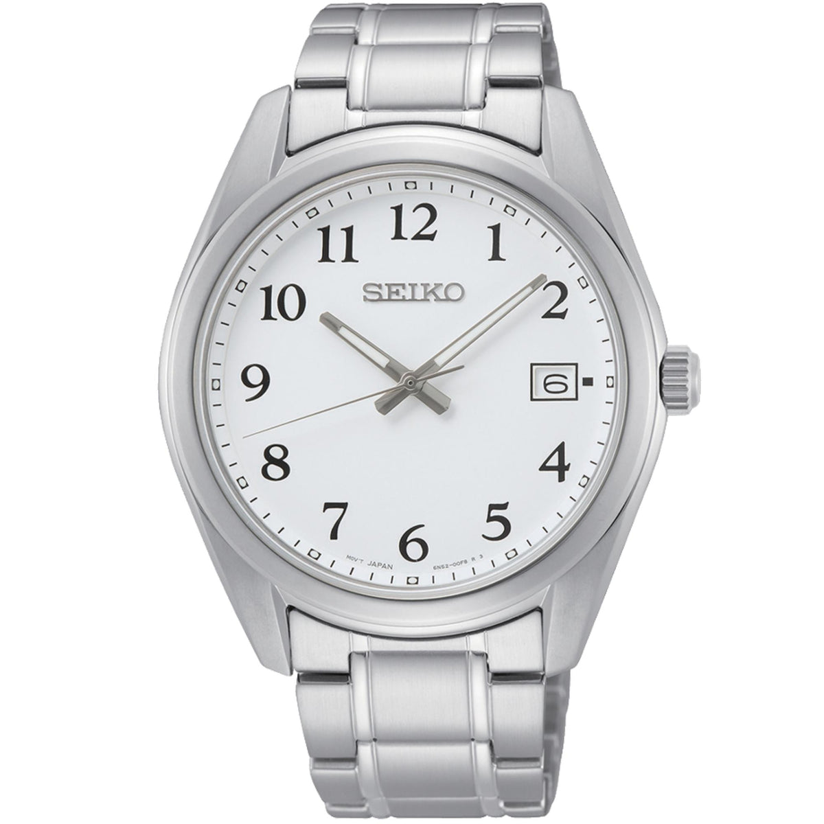Seiko Essentials 40mm White Dial Steel Mens Quartz Watch SUR459P1