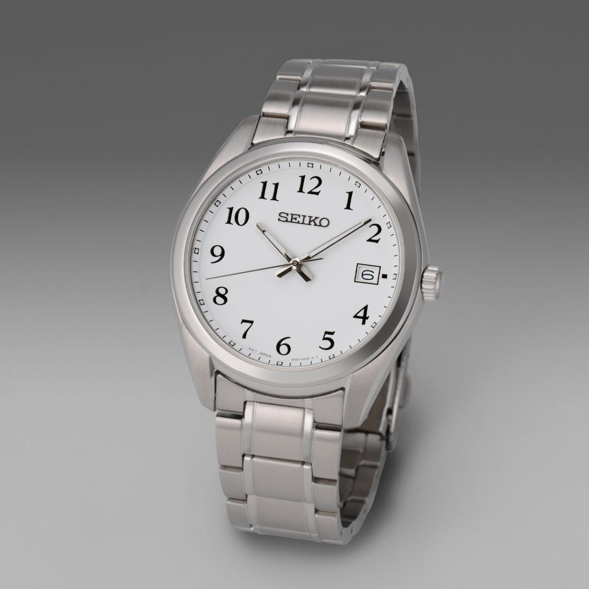 Seiko Essentials 40mm White Dial Steel Mens Quartz Watch SUR459P1