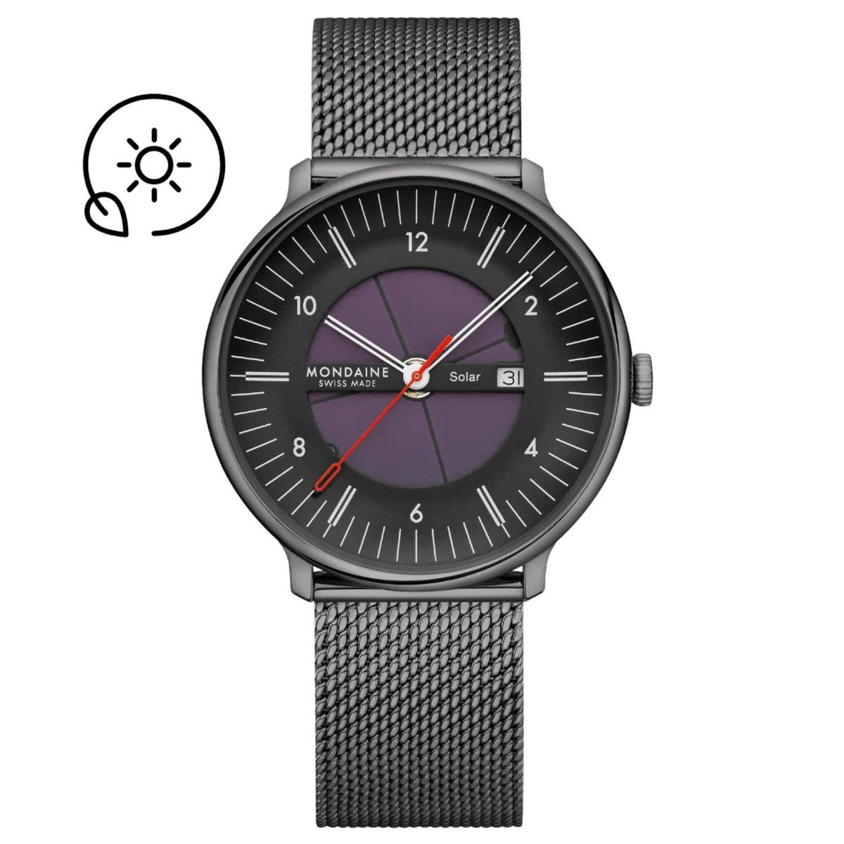 Mondaine Doppio 41mm Skeleton Black Dial Steel Mens Solar Watch MLE.41921.SM