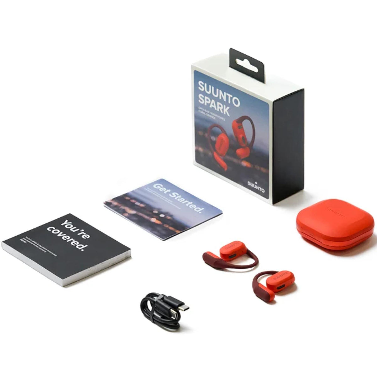 Suunto Spark Open-Ear Coral Orange Silicone and Titanium Bluetooth Headphones SS051357000