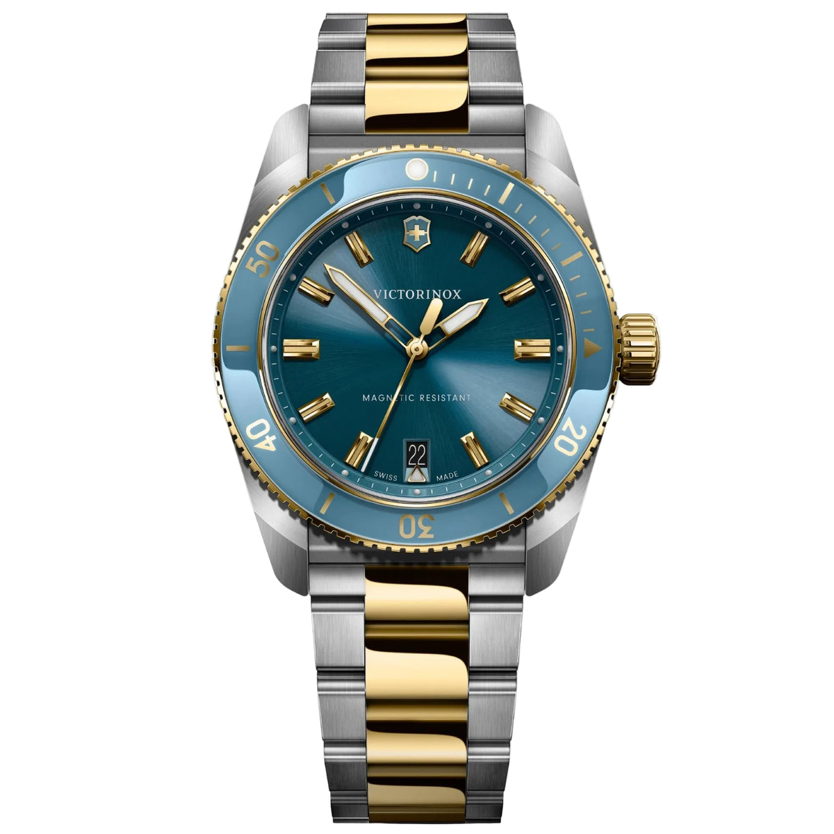 Victorinox Maverick 39mm Blue Dial Steel Mens Quartz Watch 242103
