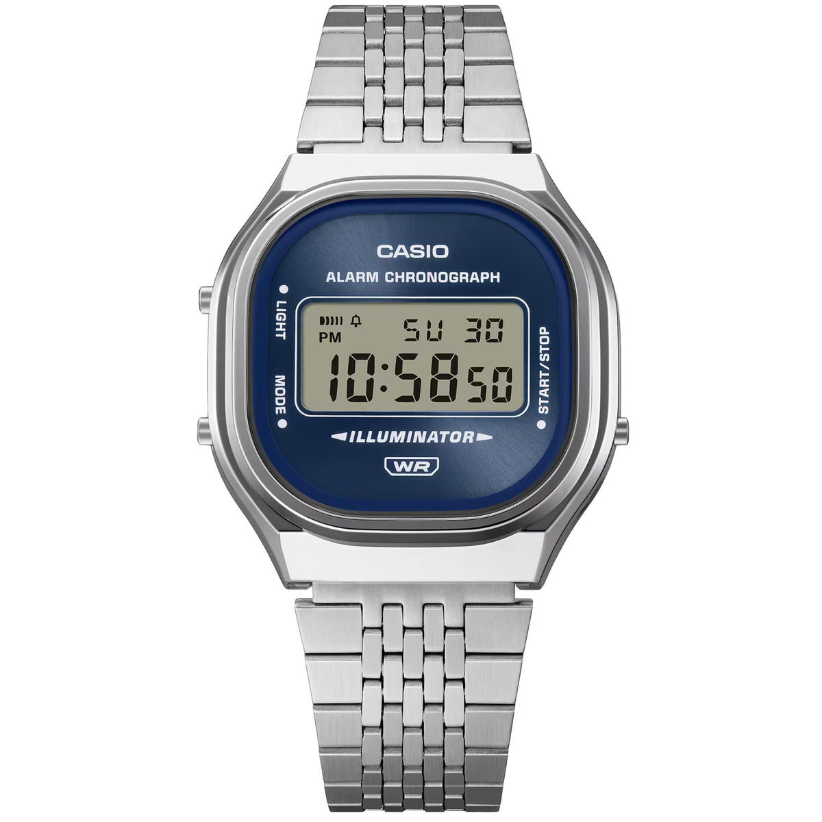Casio Vintage 37mm Digital Steel Quartz Watch A140WE-2AEF