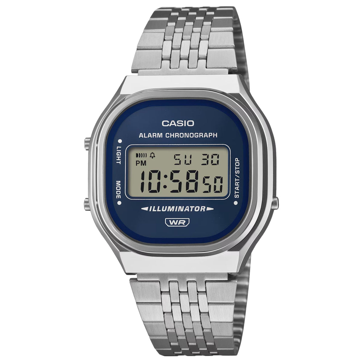 Casio Vintage 37mm Digital Steel Quartz Watch A140WE-2AEF