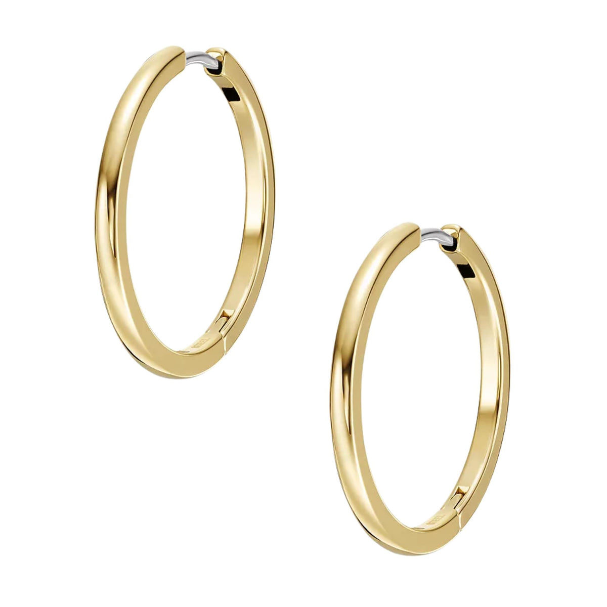 Fossil Ellis Gold Steel Ladies Hoop Earrings JF04638710