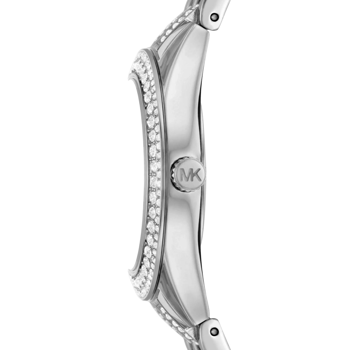 Michael Kors Harlowe Pavé 33mm White Dial Steel Ladies Quartz Watch MK7653