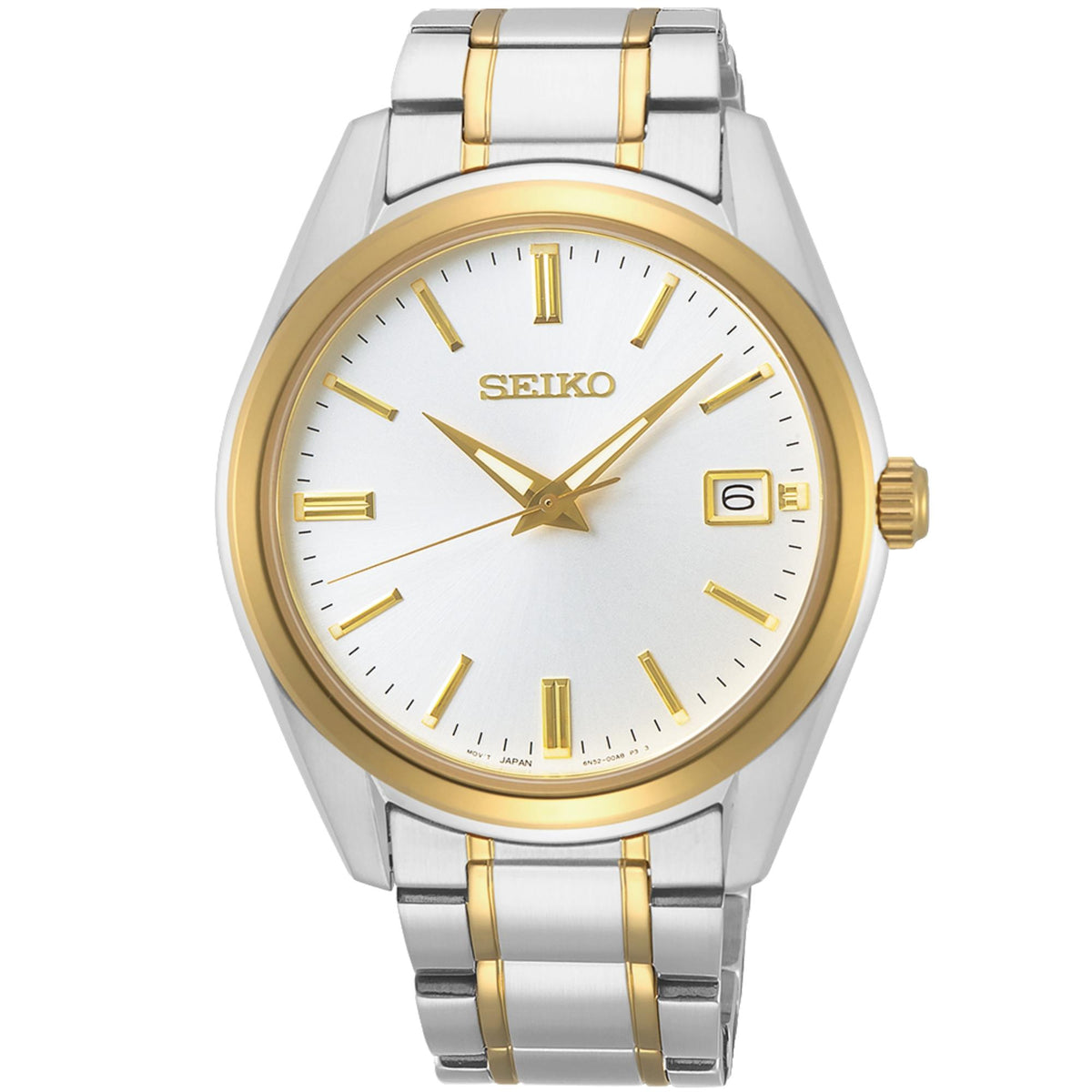 Seiko Essentials 40mm White Dial Steel and Gold-Plated Mens Quartz Watch SUR312P1