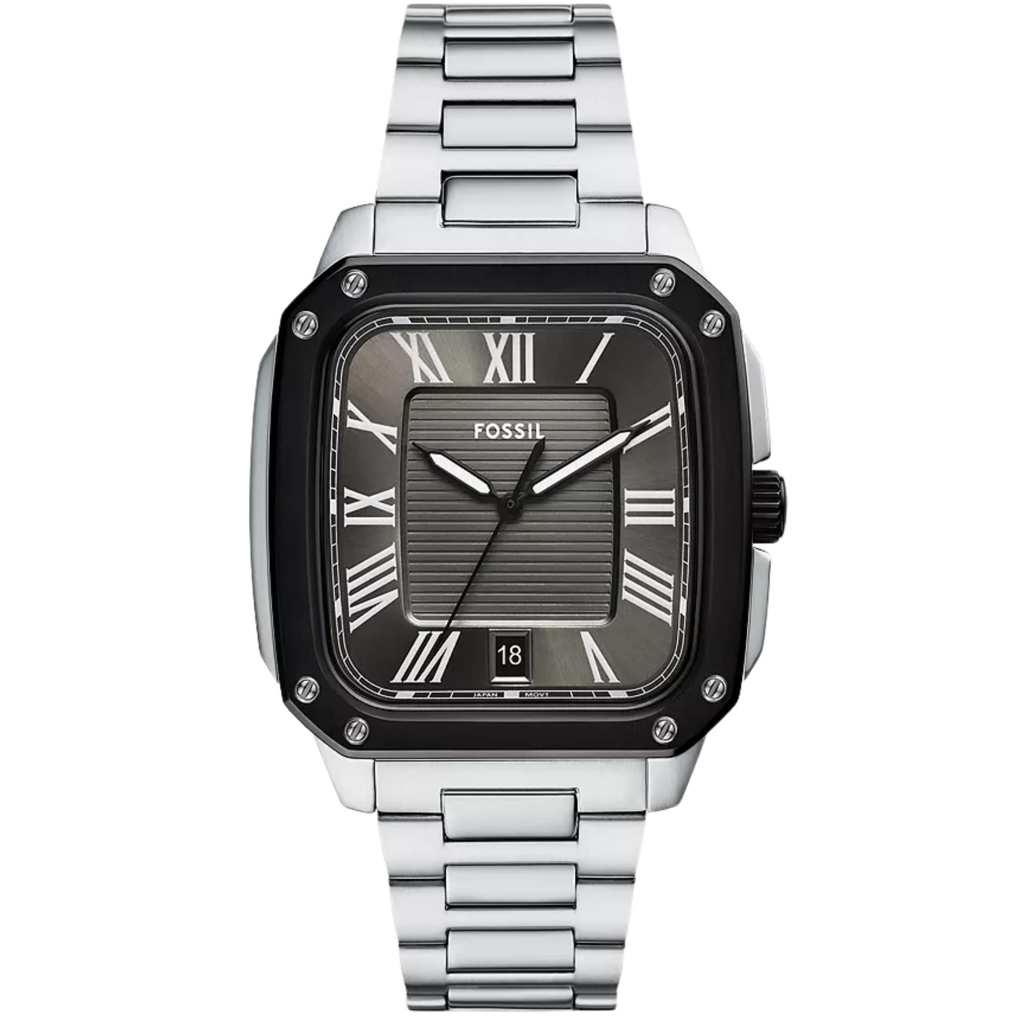 Fossil Crosby 42mm Grey Dial Steel Mens Quartz Watch FS6122