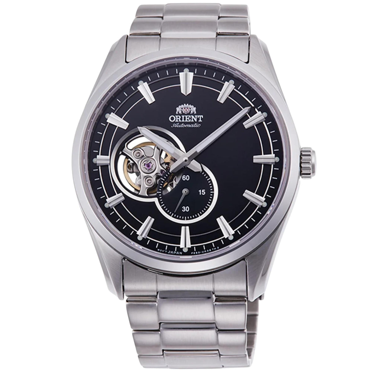 Orient Stretto 'Semi Skeleton' 41mm Black Dial Steel Mens Automatic Watch RA-AR0002B30B