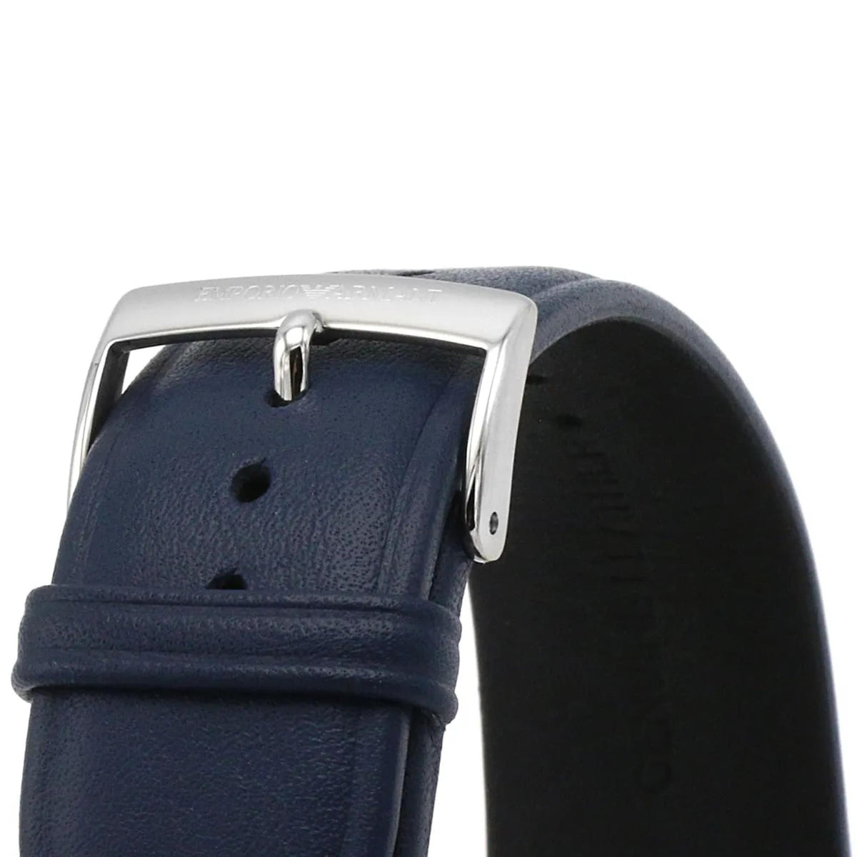 Emporio Armani Giovanni 43mm Chronograph Blue Dial Leather Mens Quartz Watch AR11226