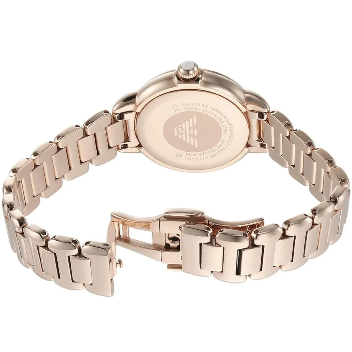 Emporio Armani Mia 32mm Mother of Pearl Dial Rose Gold-Tone Steel Ladies Quartz Watch AR11523