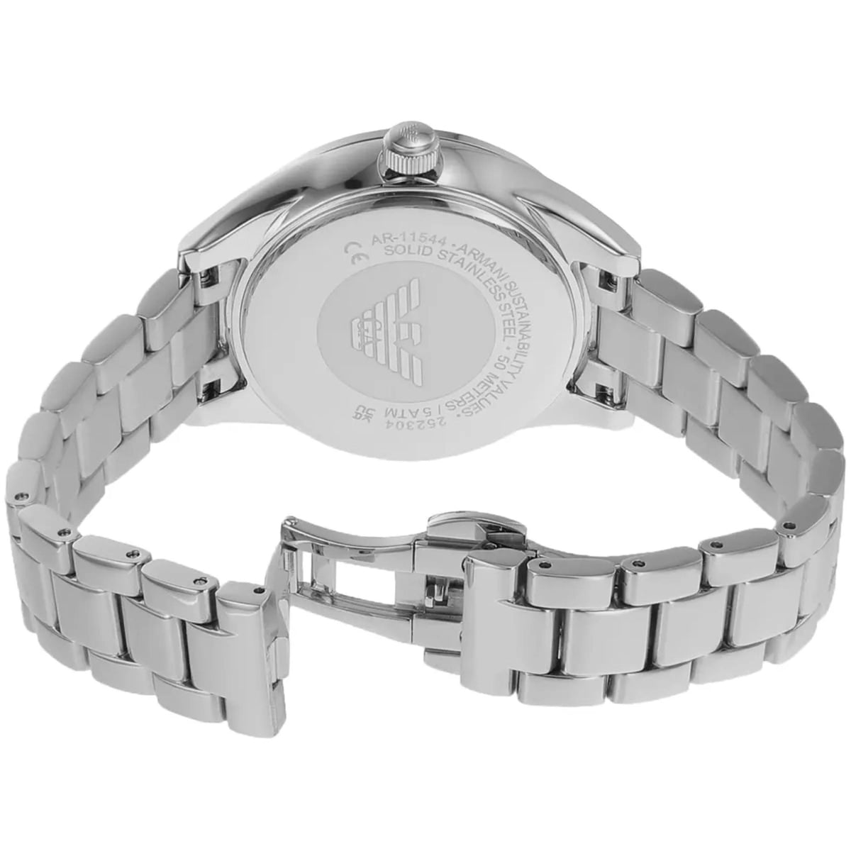 Emporio Armani Leo 36mm Red Dial Steel Ladies Quartz Watch AR11544
