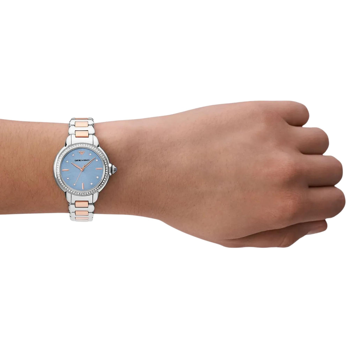 Emporio Armani Mia 32mm Blue Dial Two-Tone Steel Ladies Quartz Watch AR11597