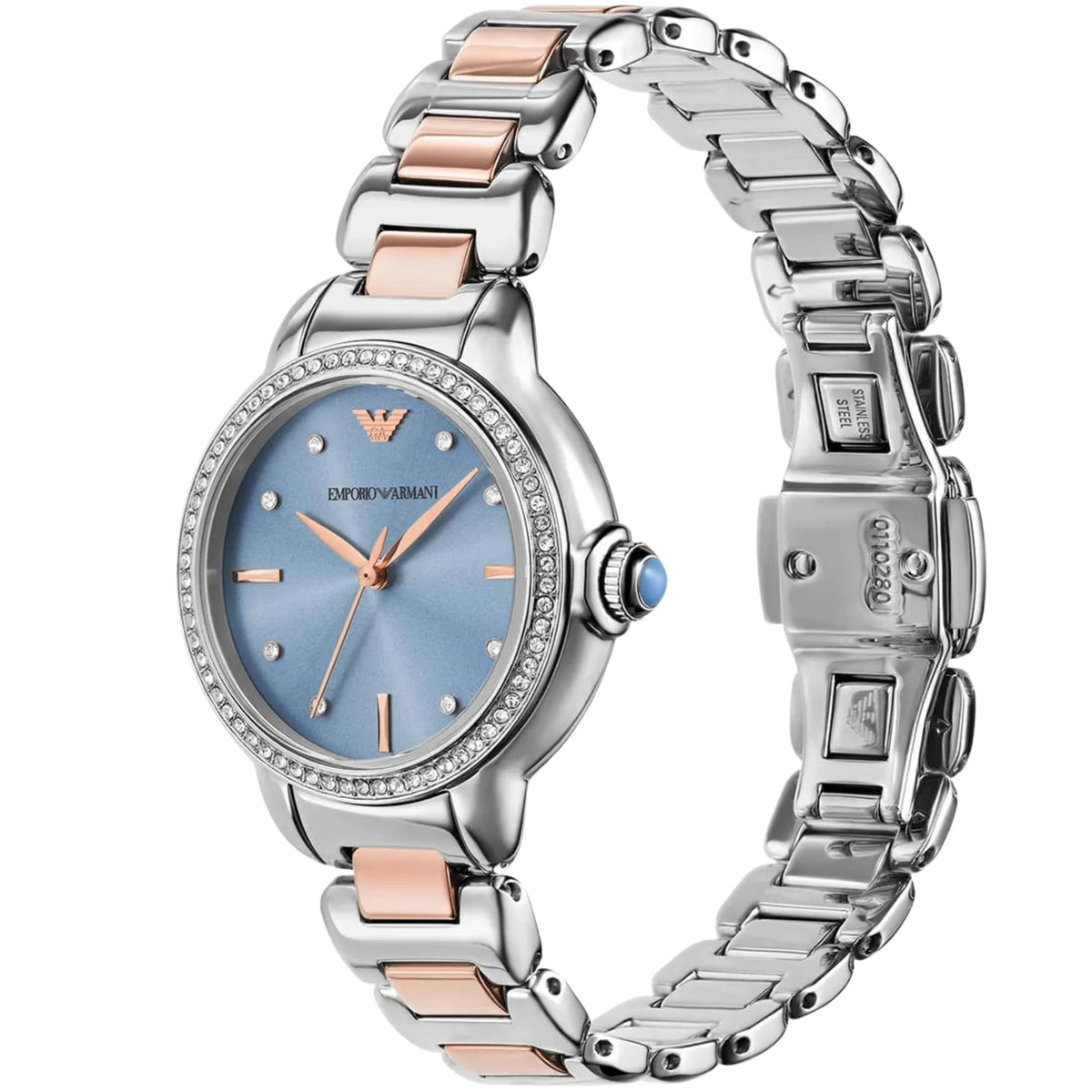 Emporio Armani Mia 32mm Blue Dial Two-Tone Steel Ladies Quartz Watch AR11597