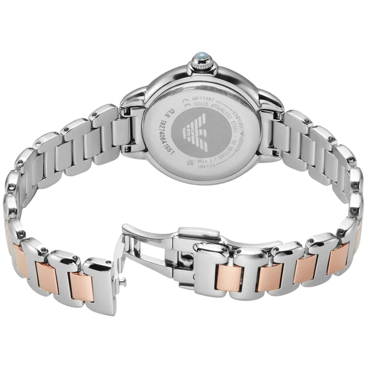Emporio Armani Mia 32mm Blue Dial Two-Tone Steel Ladies Quartz Watch AR11597