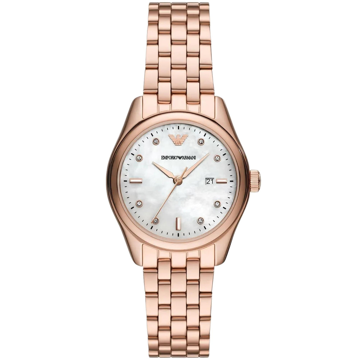 Emporio Armani Antonia 32mm Mother of Pearl Dial Rose Gold-Tone Steel Ladies Quartz Watch AR11615
