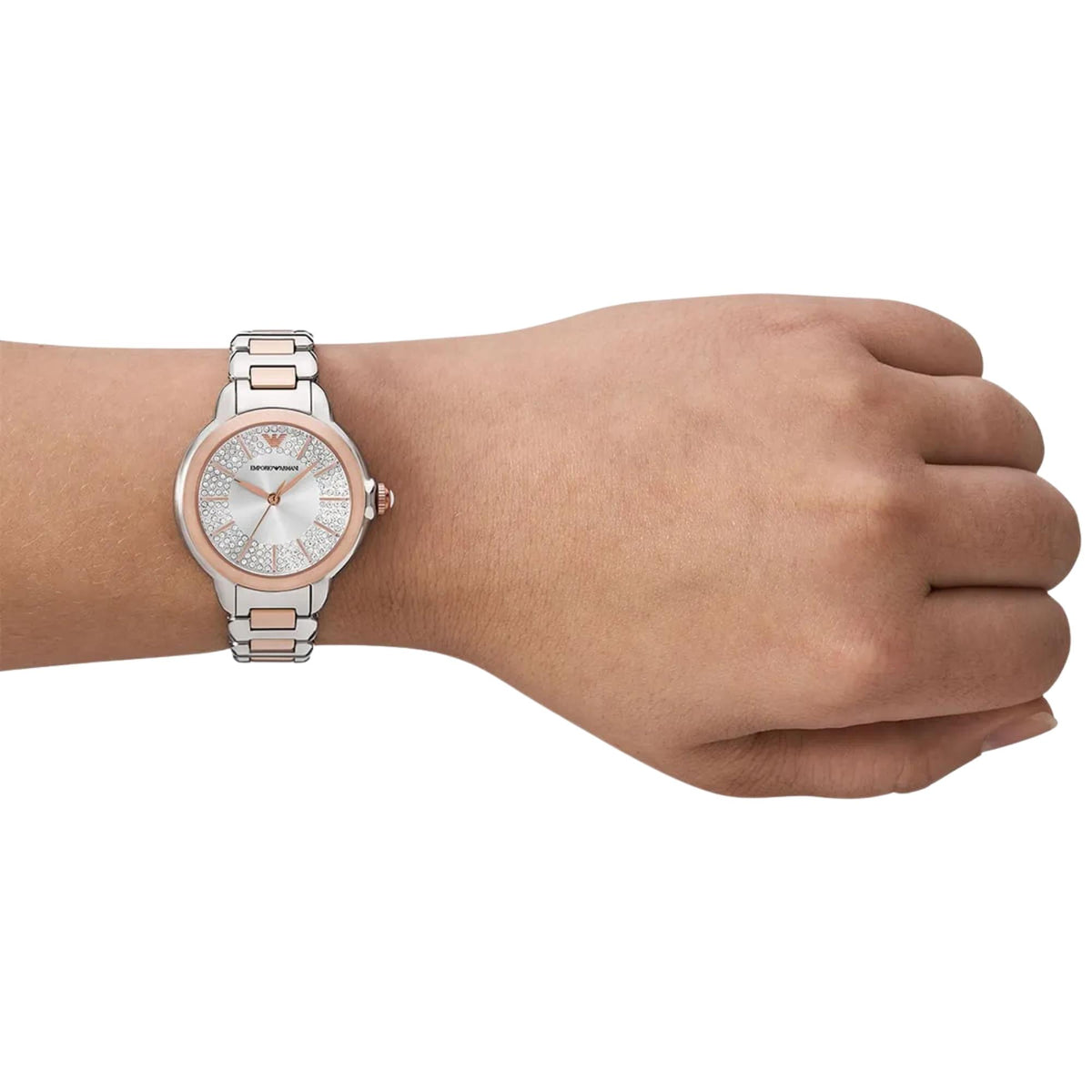 Emporio Armani Mia 32mm Silver Dial Two-Tone Steel Ladies Quartz Watch AR11643