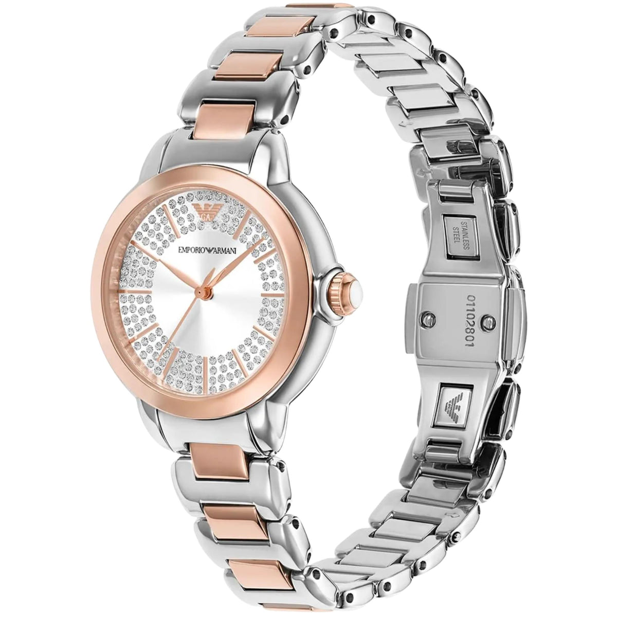 Emporio Armani Mia 32mm Silver Dial Two-Tone Steel Ladies Quartz Watch AR11643