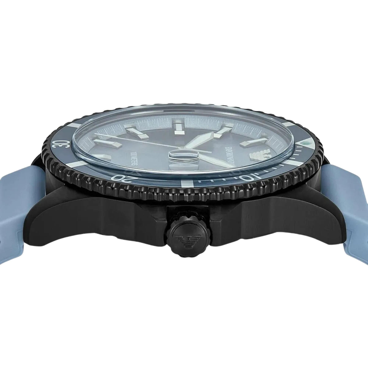 Emporio Armani World Explorer 42mm Blue Dial Silicone Mens Quartz Watch AR11685
