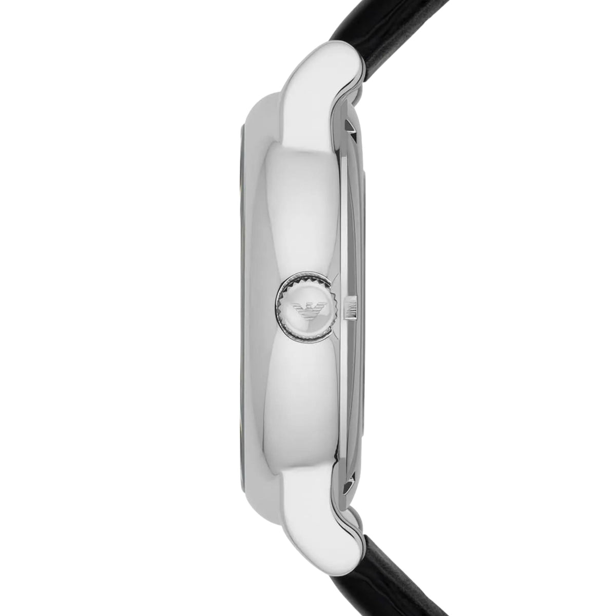 Emporio Armani Meccanico 43mm Silver Dial Leather Mens Automatic Watch AR1981