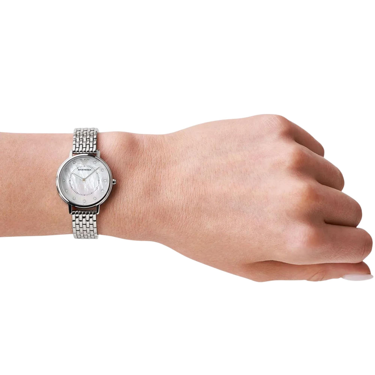 Emporio Armani Kappa 28mm Mother of Pearl Dial Steel Ladies Quartz Watch AR2511