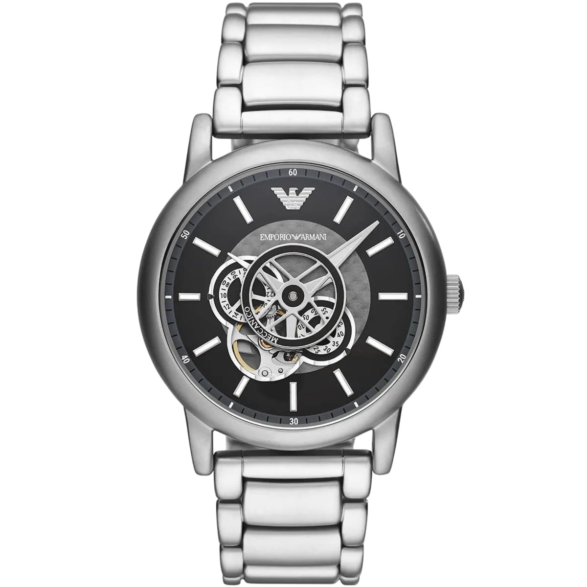 Emporio Armani Meccanico 43mm Black Dial Steel Mens Automatic Watch AR60021