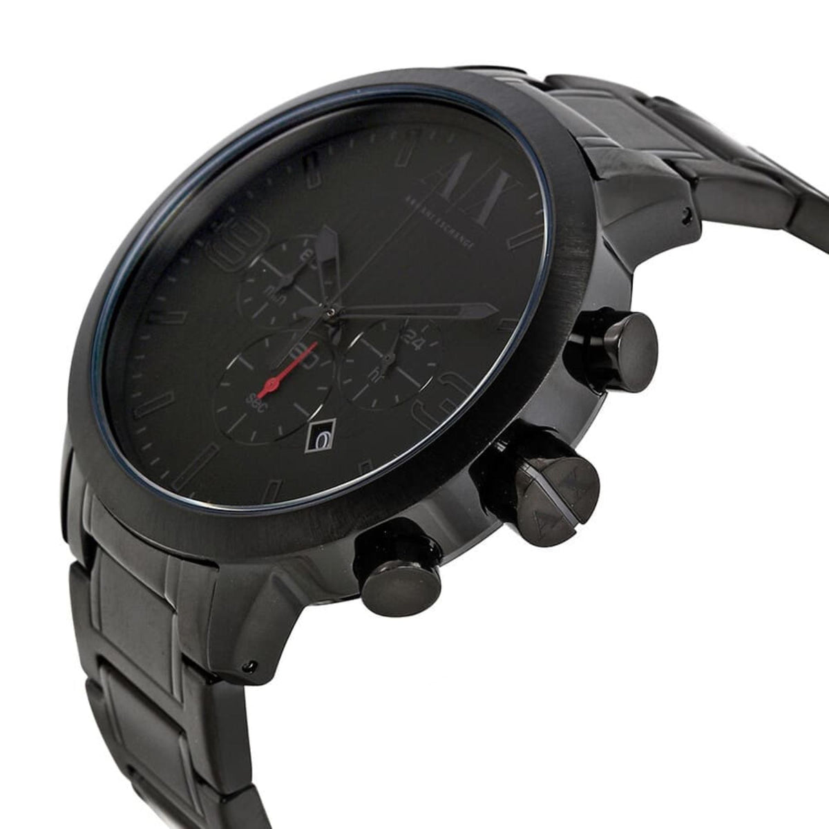 Armani Exchange ATLC 49mm Chronograph Black Dial Steel Mens Quartz Watch AX1277