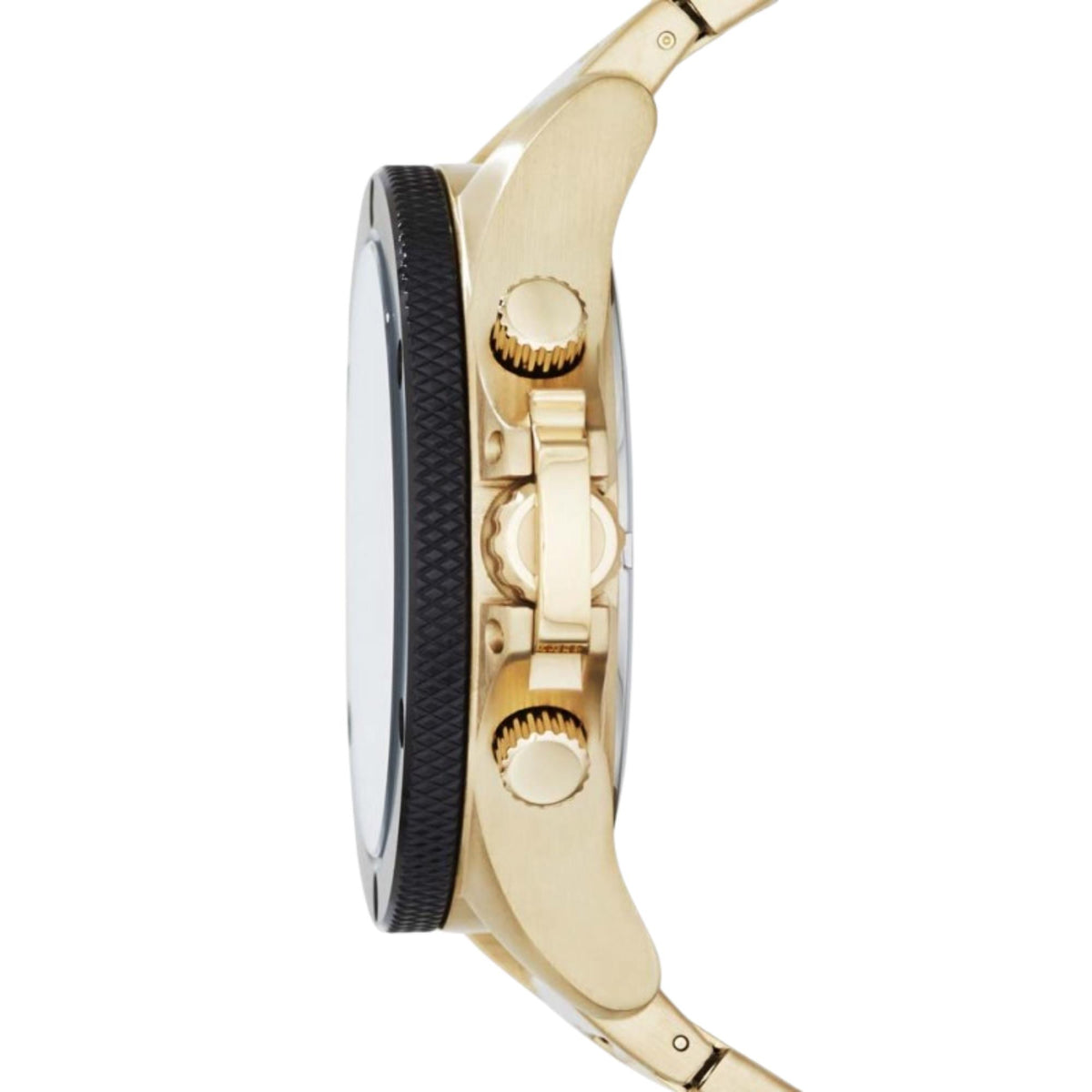 Armani Exchange ATLC 48mm Chronograph Black Dial Yellow Gold-Tone Steel Mens Quartz Watch AX1511