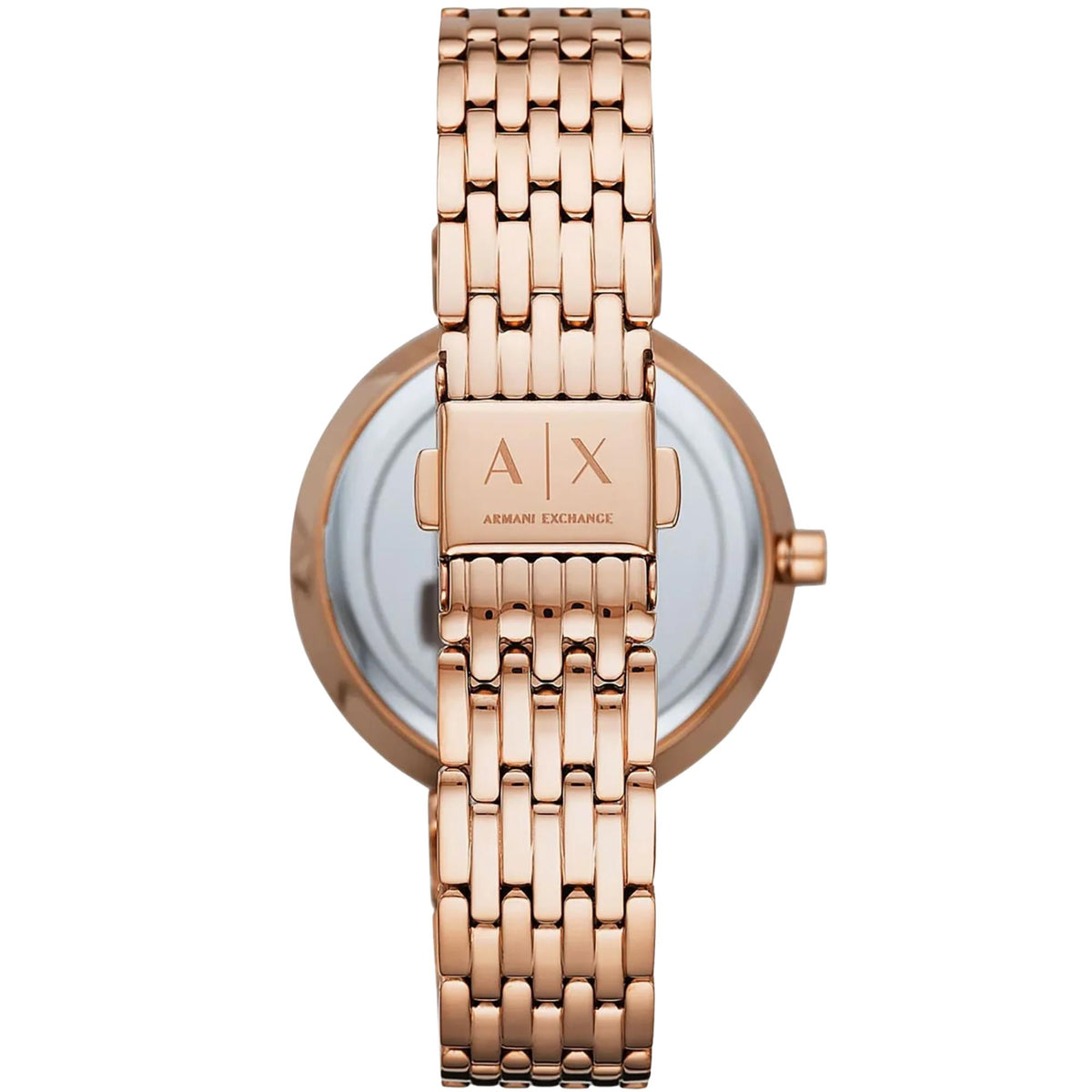 Armani Exchange Zoe 36mm Silver Dial Rose Gold-Tone Steel Ladies Quartz Watch AX5901