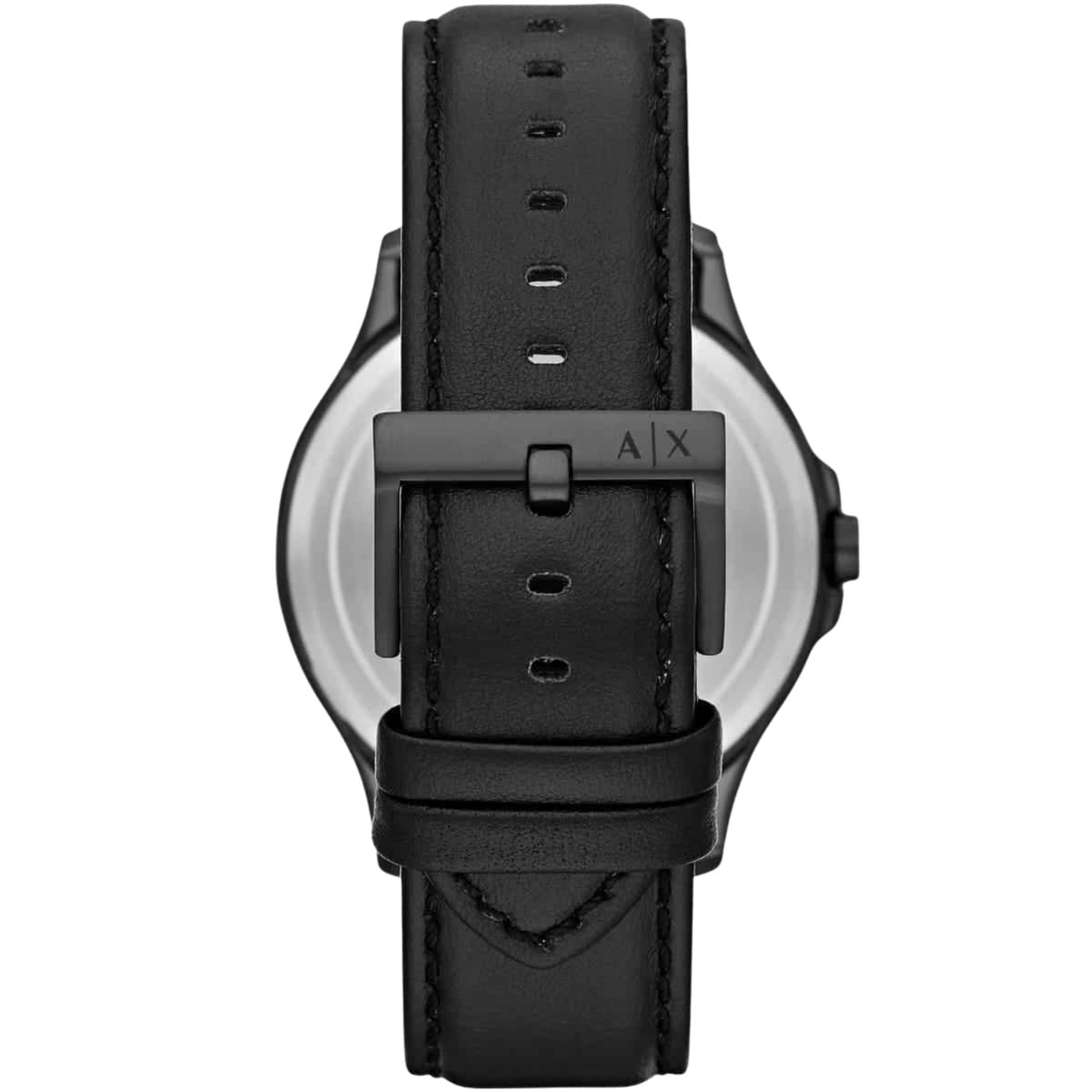 Armani Exchange Hampton 46mm Blue Dial Leather Mens Quartz Watch AX2411