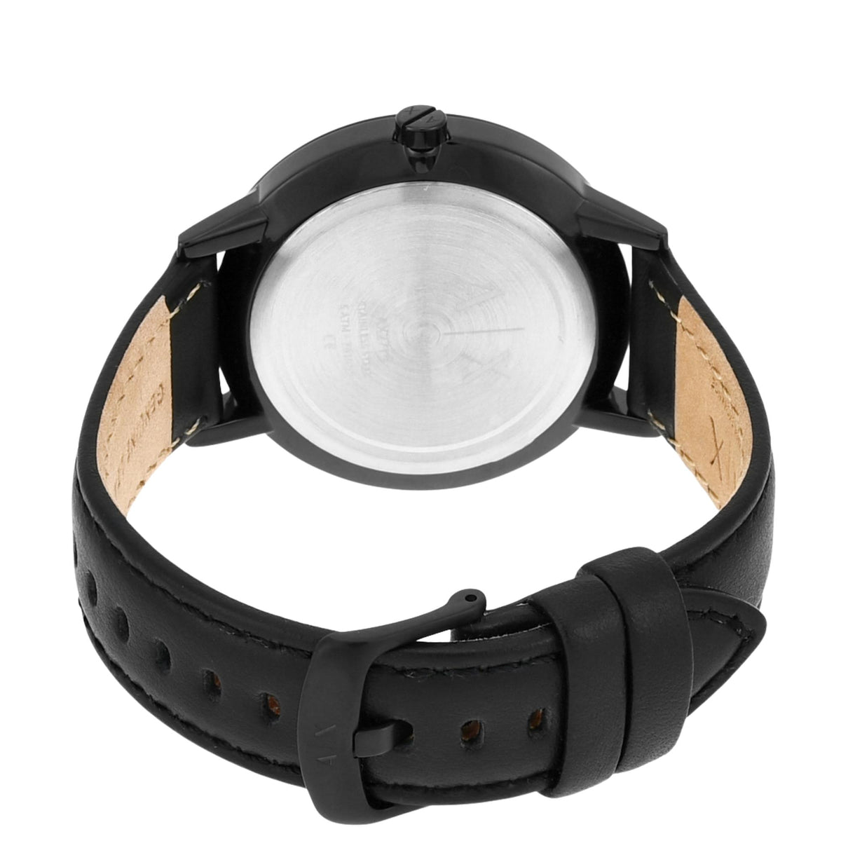 Armani Exchange Cayde 42mm Multifunction Black Dial Leather Mens Quartz Watch AX2719