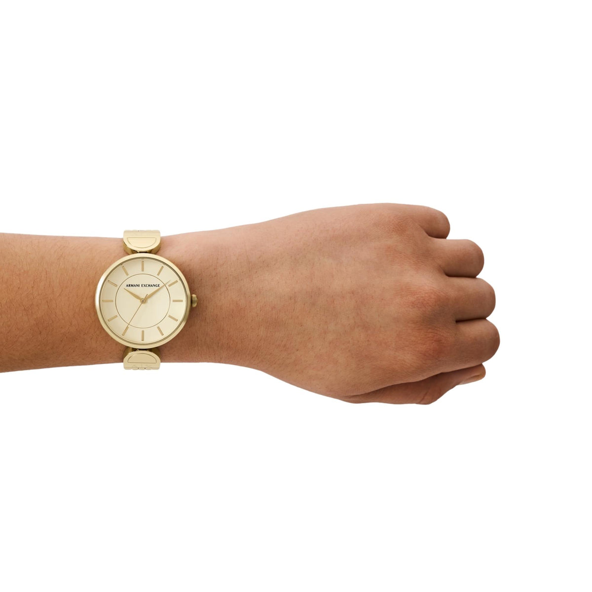 Armani Exchange Brooke 38mm Champagne Dial Yellow Gold-Tone Steel Ladies Quartz Watch AX5385