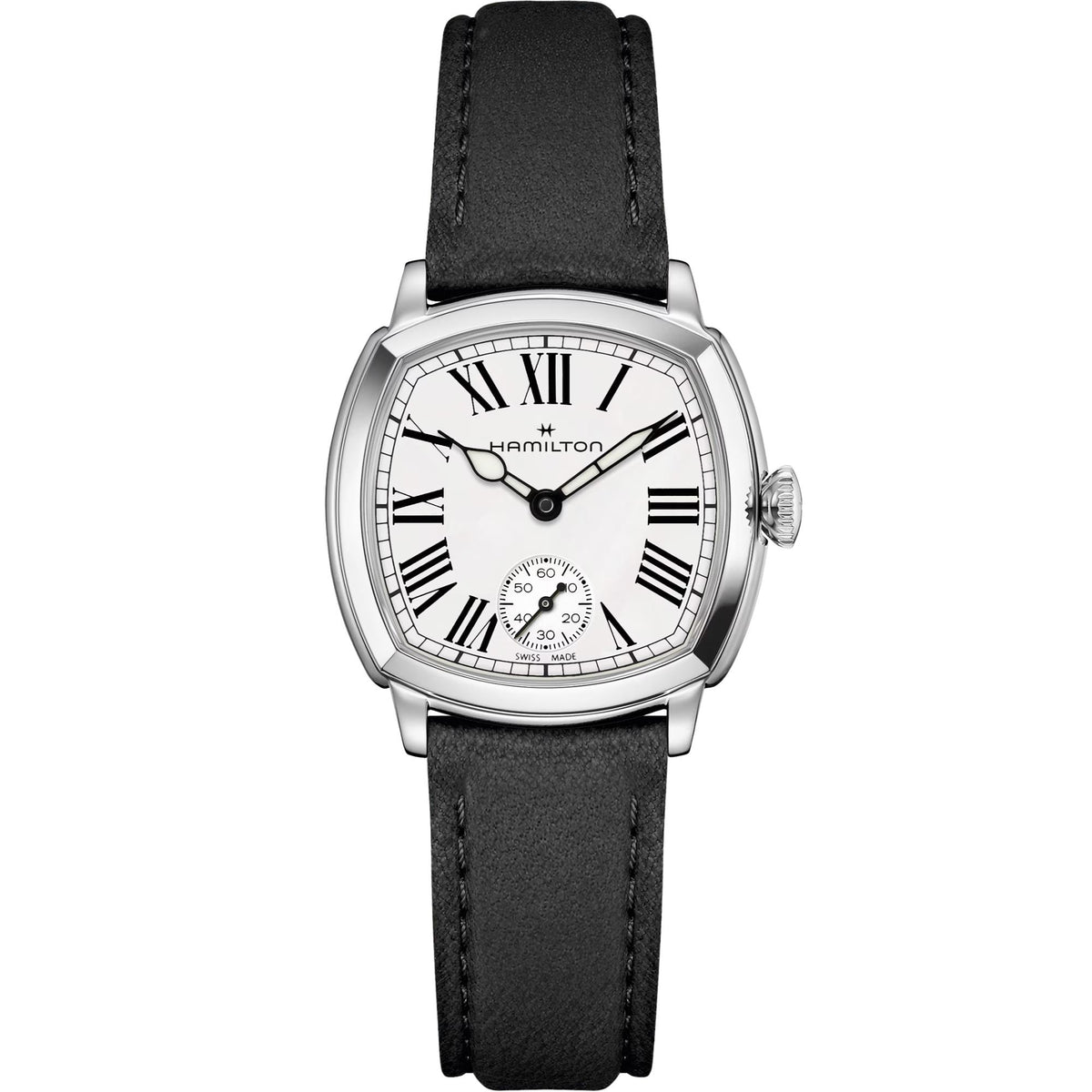 Hamilton American Classic Cushion 30mm White Dial Leather Manual-Wind Watch H36109710