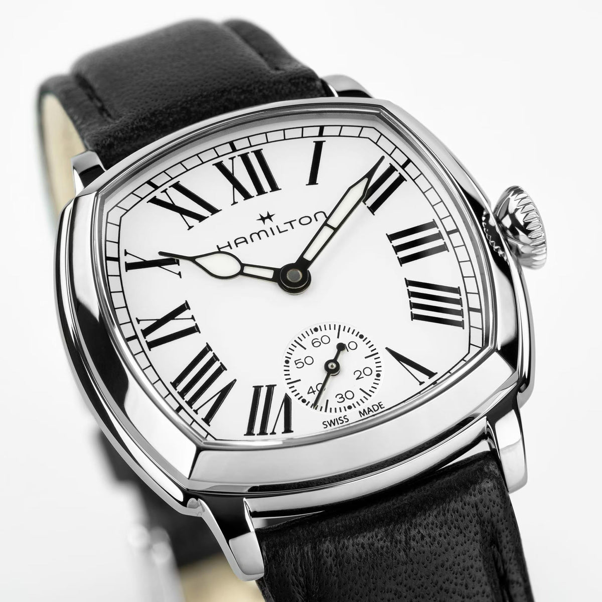 Hamilton American Classic Cushion 30mm White Dial Leather Manual-Wind Watch H36109710