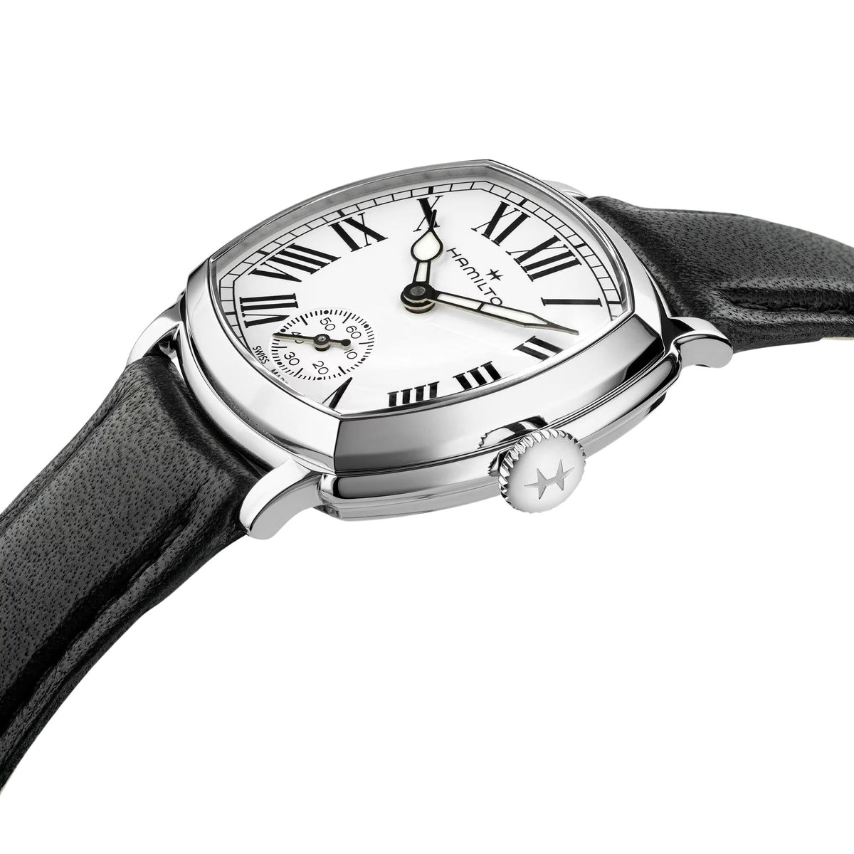 Hamilton American Classic Cushion 30mm White Dial Leather Manual-Wind Watch H36109710