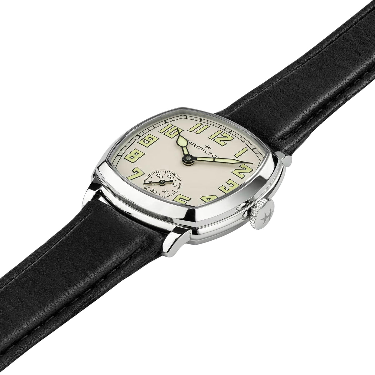 Hamilton American Classic Cushion 30mm Beige Dial Leather Manual-Wind Watch H36109720