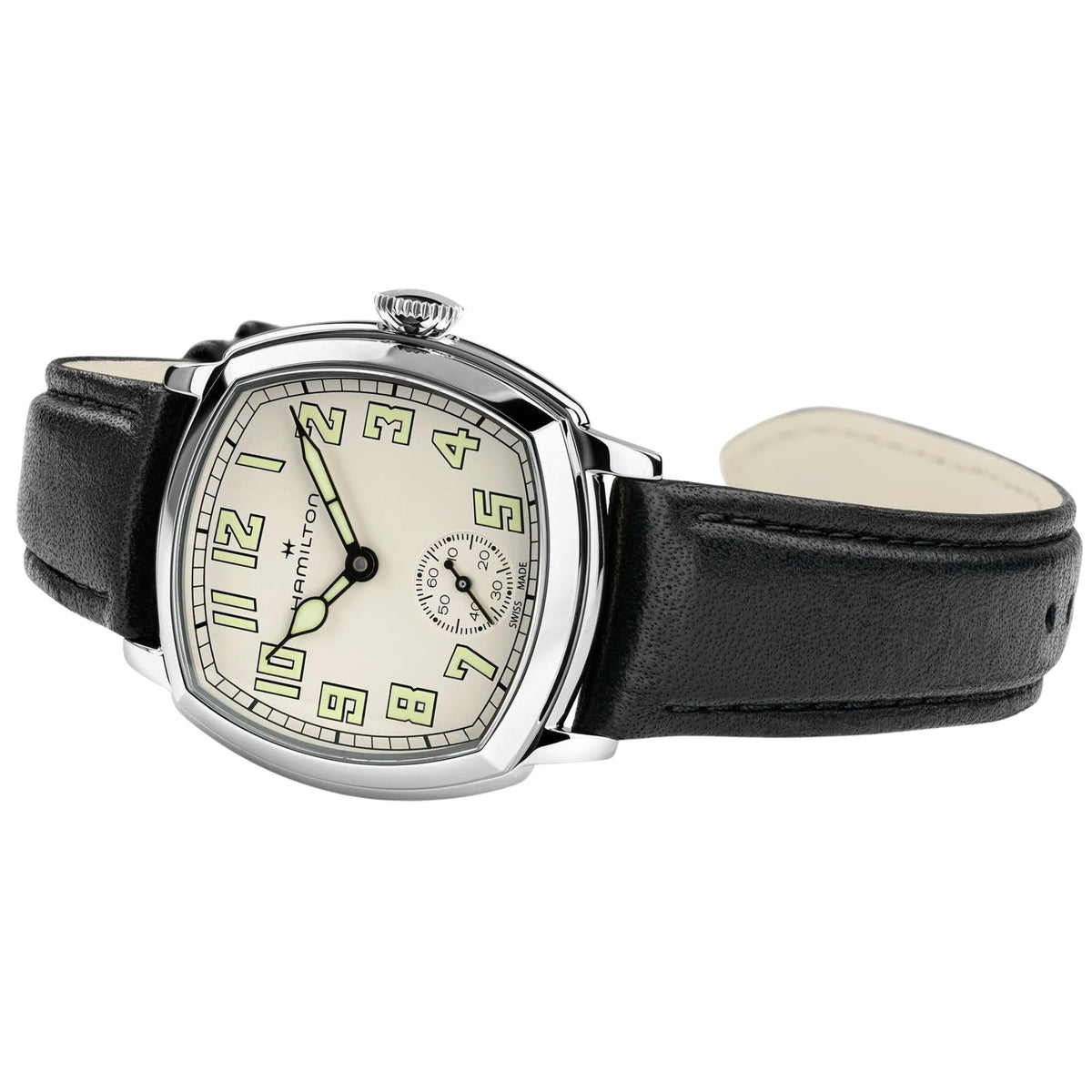 Hamilton American Classic Cushion 30mm Beige Dial Leather Manual-Wind Watch H36109720