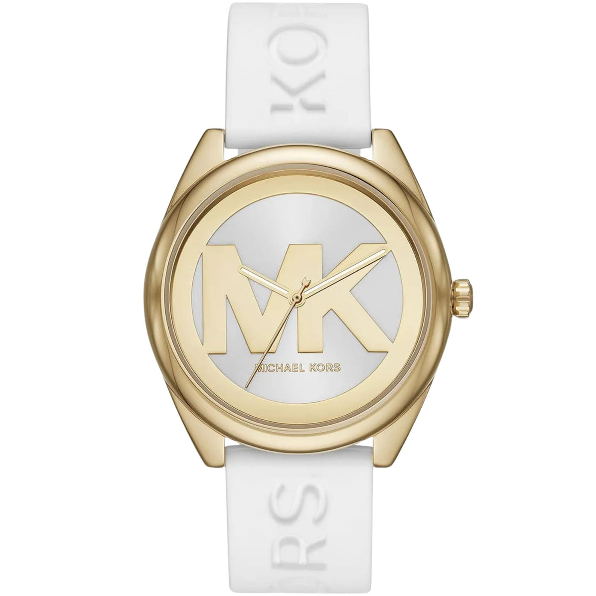 Michael Kors Janelle 42mm White Dial Silicone Ladies Quartz Watch MK7141