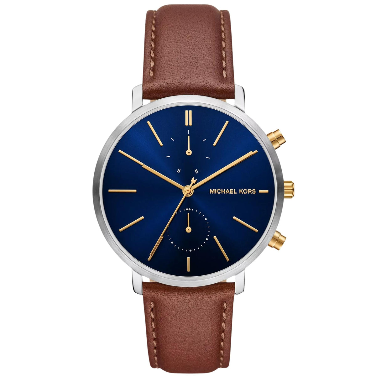 Michael Kors Blake 42mm Blue Dial Leather Mens Quartz Watch MK9209