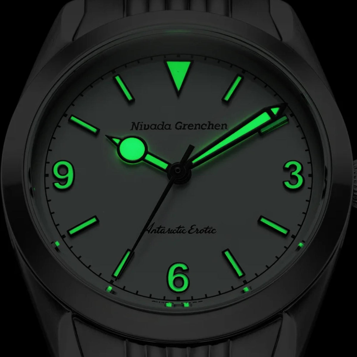 Nivada Grenchen Antarctic Erotic 38mm White Dial Steel Mens Manual-Wind Watch 320692M20