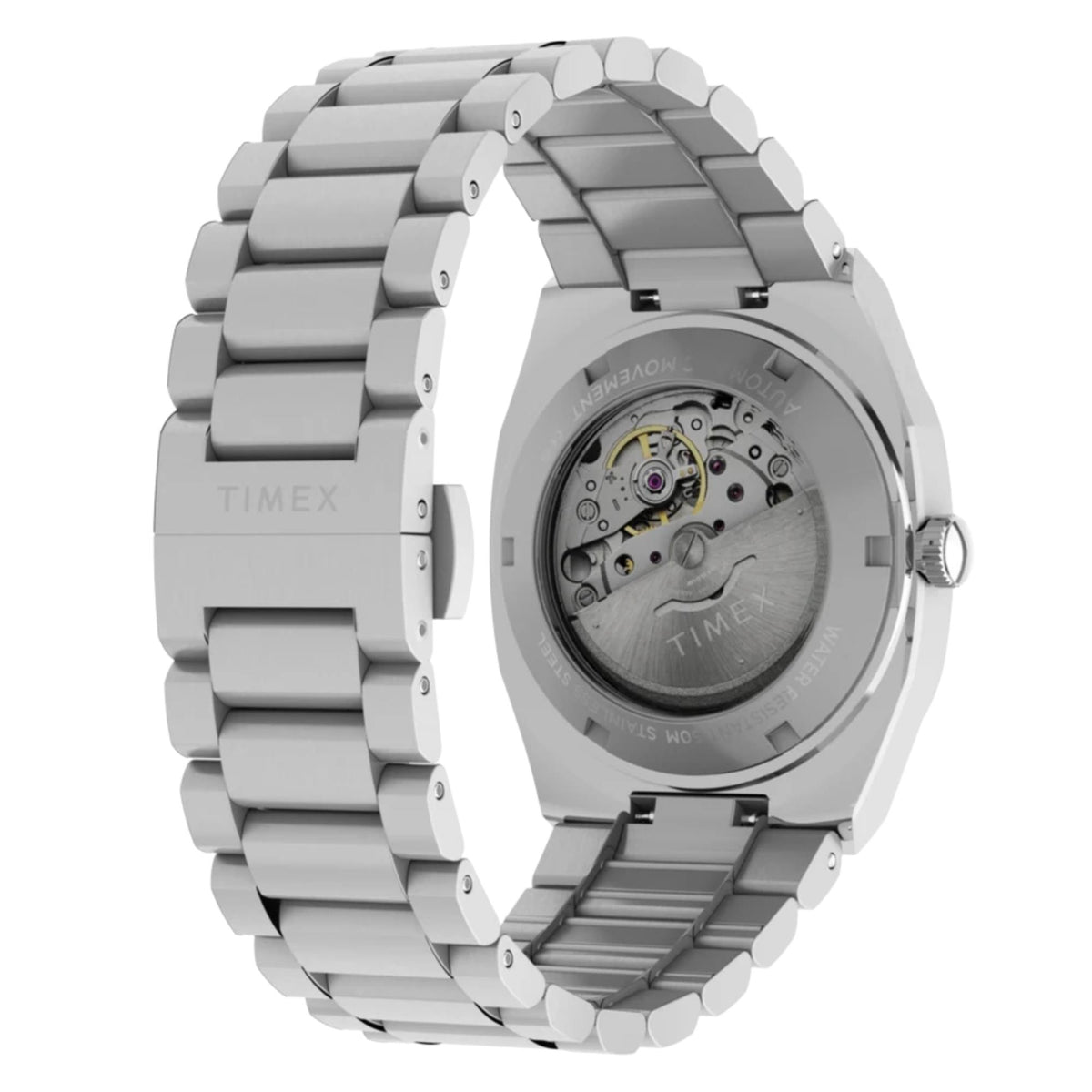 Timex E Line 38mm Silver Dial Steel Mens Automatic Watch TW6A00500