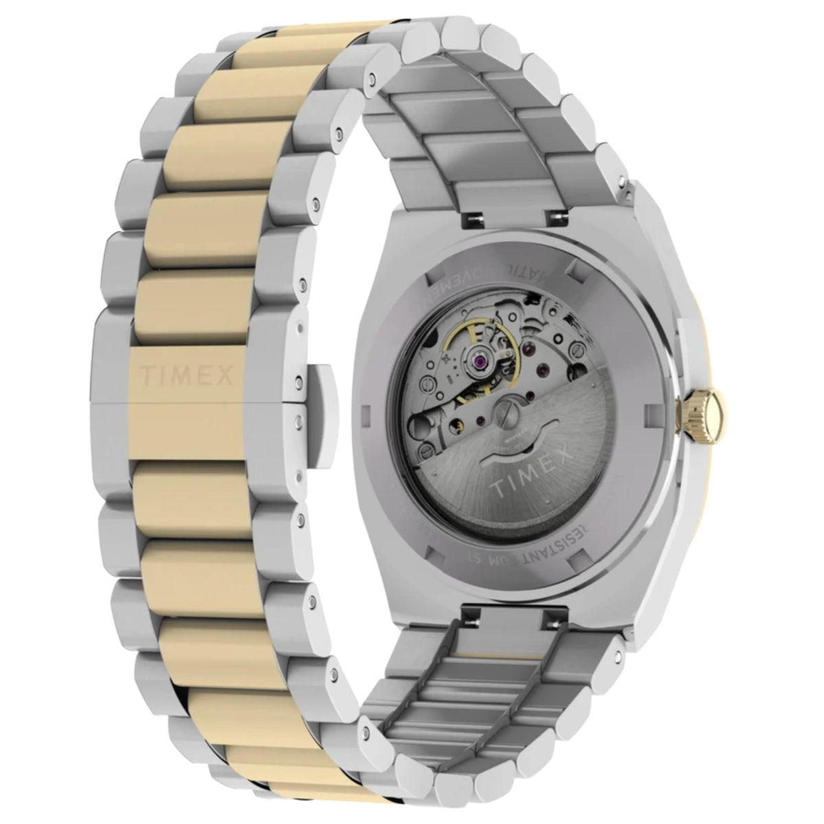 Timex E Line 38mm Silver Dial Two-Tone Steel Mens Automatic Watch TW6A00600