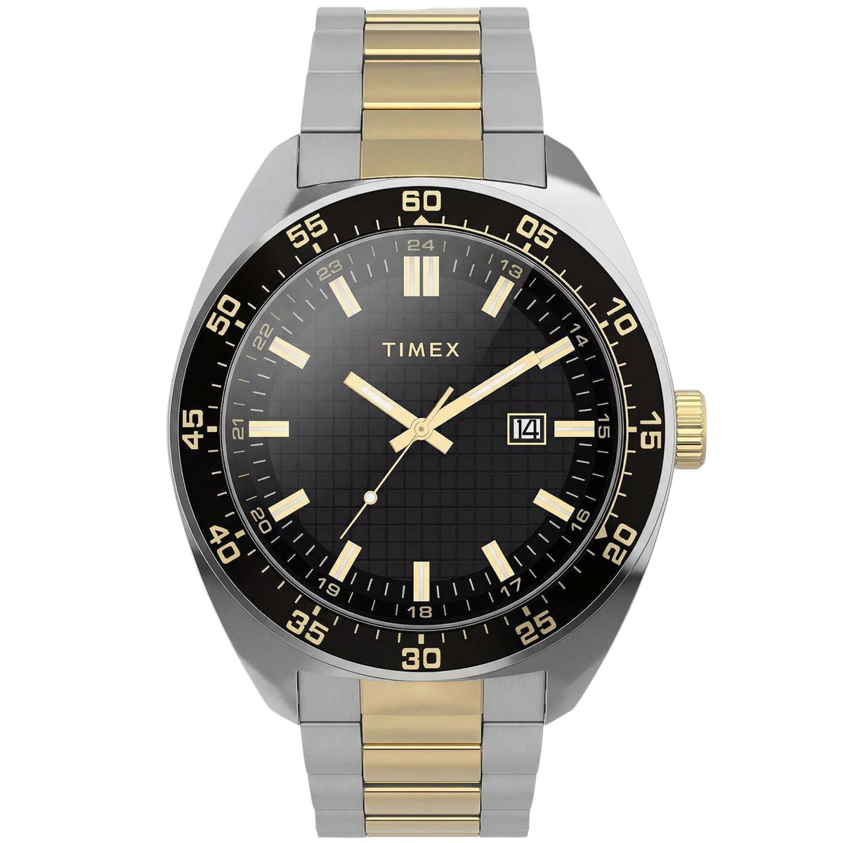 Timex Trend Weston 45mm Black Dial Two-Tone Steel Mens Quartz Watch TW2Y89100