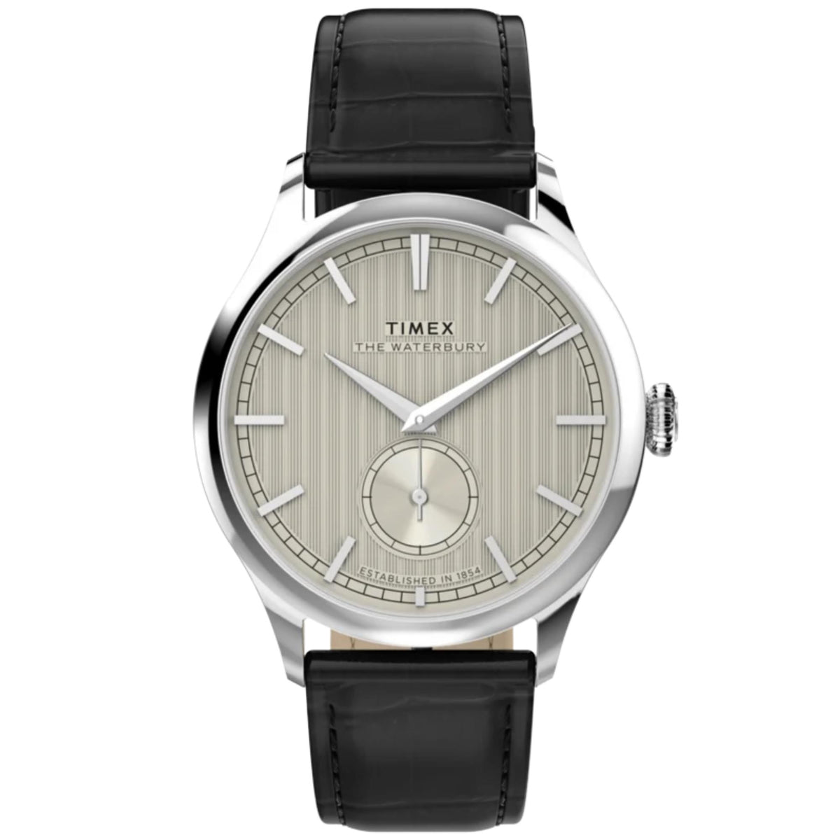 Timex Waterbury 39mm Small Seconds White Dial Leather Mens Quartz Watch TW2Y92000
