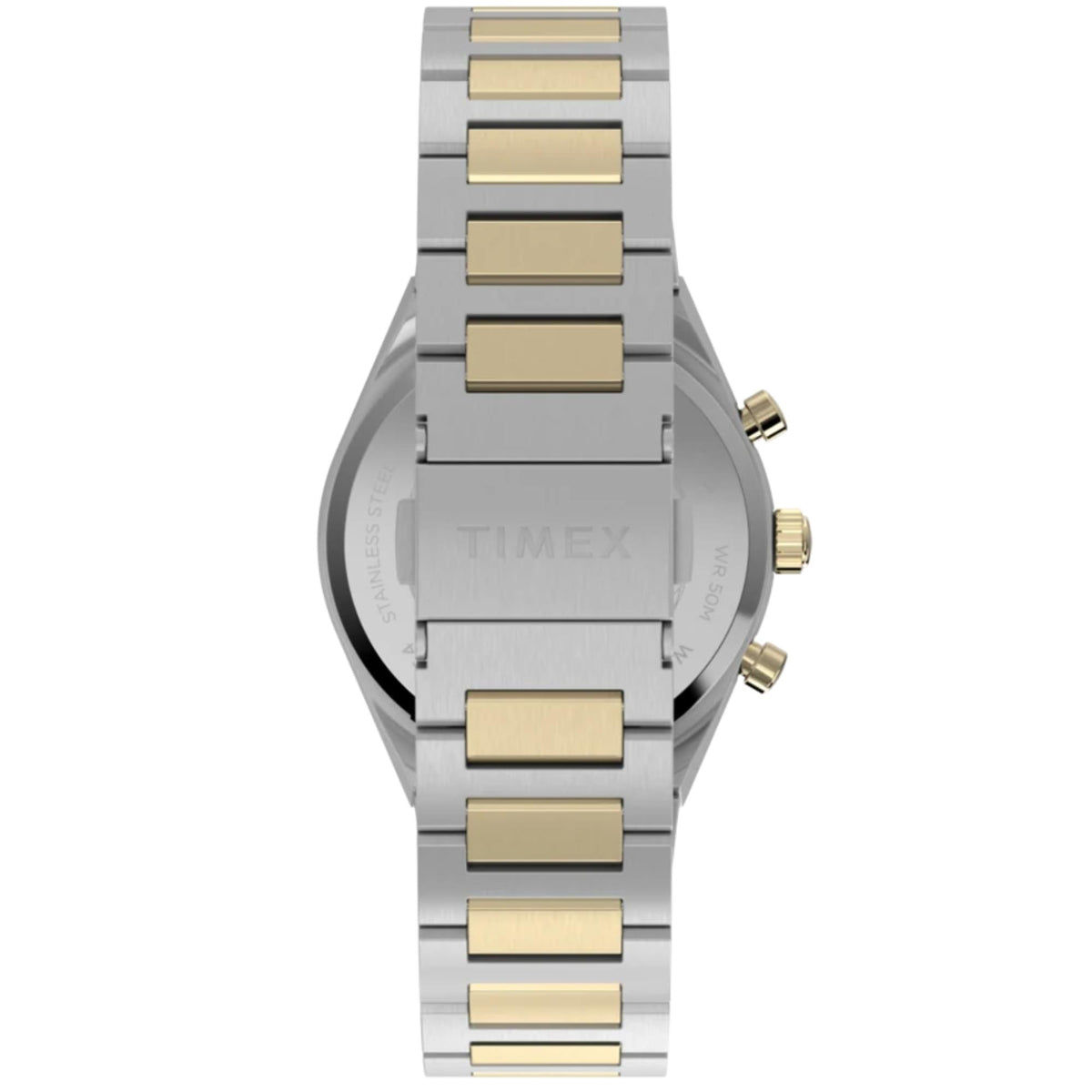 Timex Q Timex Continental 36mm Chronograph Gold Dial Two-Tone Steel Quartz Watch TW2Y92300