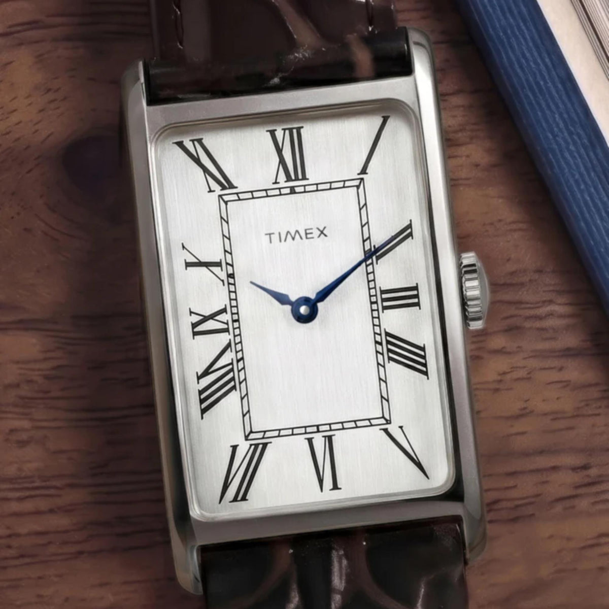 Timex Reissue 1976 Lexington 21mm Silver Dial Leather Quartz Watch TW2Y88200
