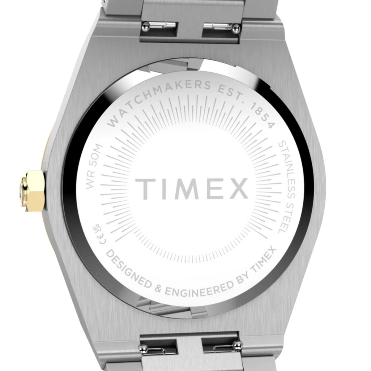 Timex Q Timex Marbella 34mm Silver Dial Two-Tone Steel Ladies Quartz Watch TW2Y81900